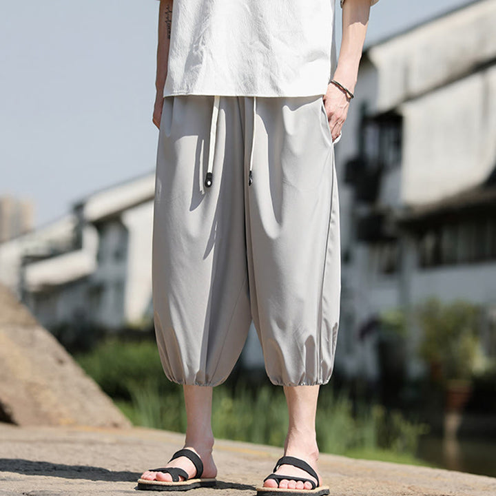 Buddha Stones Herren Caprihose mit Kordelzug und Taschen - image 13