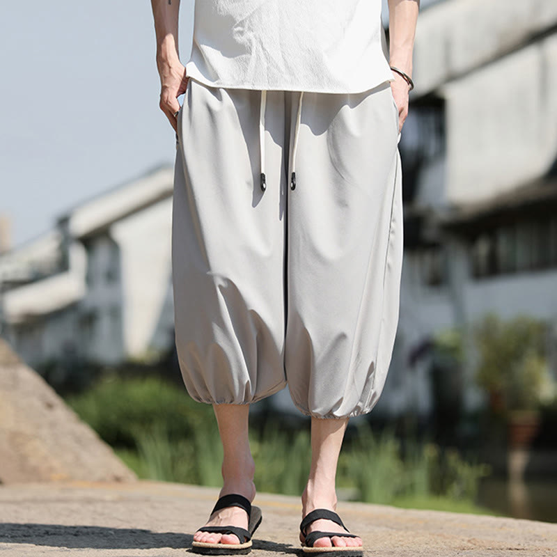 Buddha Stones Herren Caprihose mit Kordelzug und Taschen - image 14