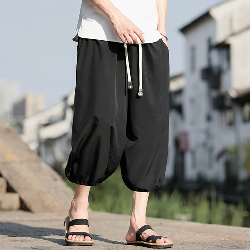 Buddha Stones Herren Caprihose mit Kordelzug und Taschen - image 17