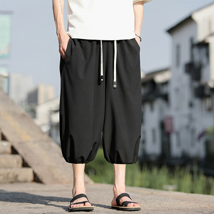 Buddha Stones Herren Caprihose mit Kordelzug und Taschen - image 21