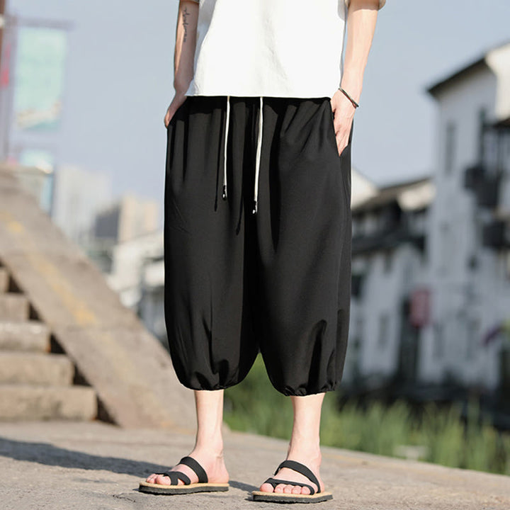 Buddha Stones Herren Caprihose mit Kordelzug und Taschen - image 19