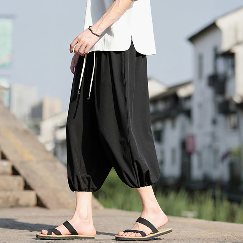 Buddha Stones Herren Caprihose mit Kordelzug und Taschen - image 18