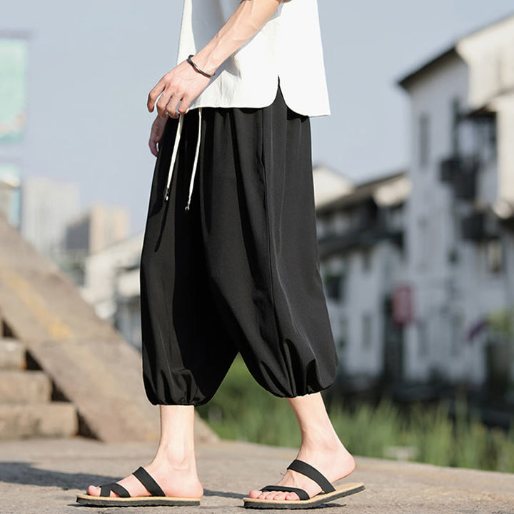 Buddha Stones Herren Caprihose mit Kordelzug und Taschen - image 18