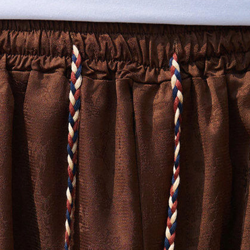 Buddha Stones Sommer Charakter Stickerei Design Kordelzug Herren 7-8 Länge Hose mit Taschen - image 17