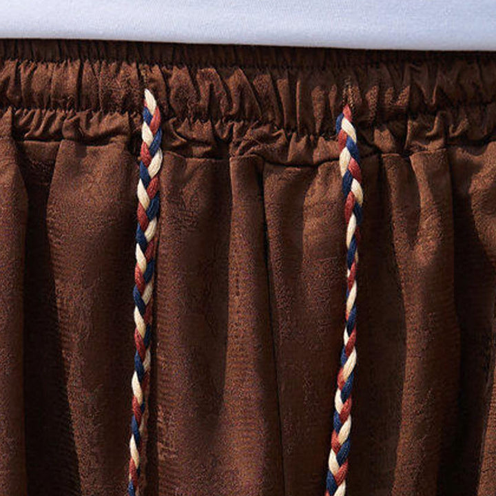 Buddha Stones Sommer Charakter Stickerei Design Kordelzug Herren 7-8 Länge Hose mit Taschen - image 17