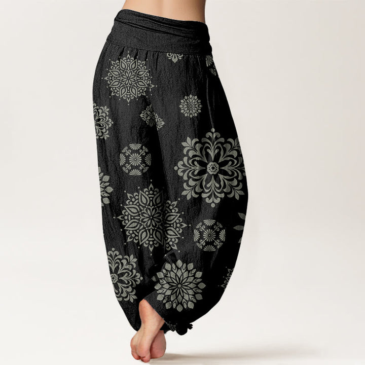 Lässige Haremshose mit Mandala-Muster für Damen mit elastischer Taille und Buddha Stones - image 2