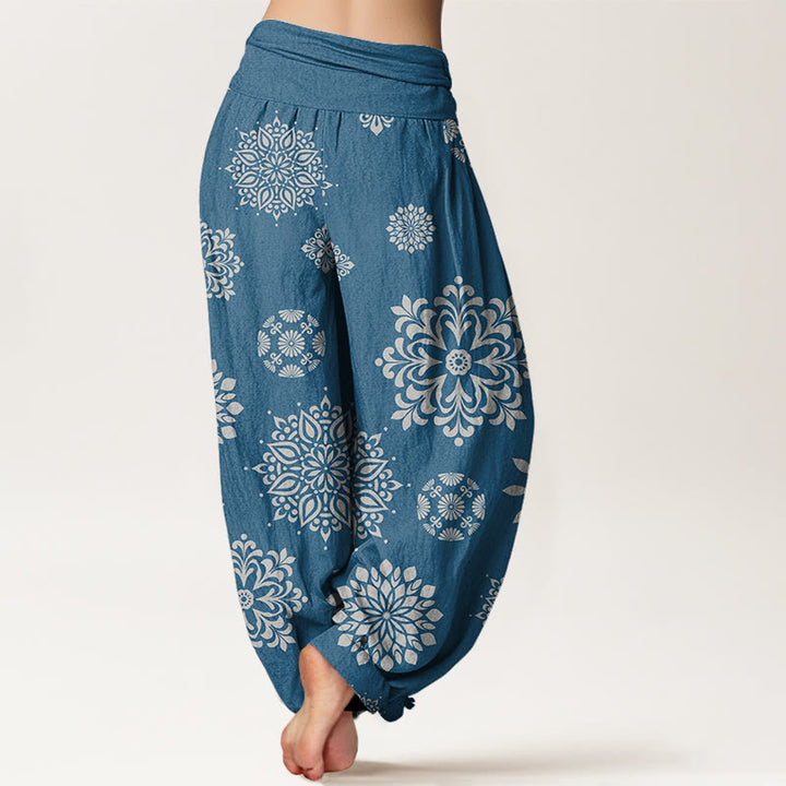Lässige Haremshose mit Mandala-Muster für Damen mit elastischer Taille und Buddha Stones - image 7