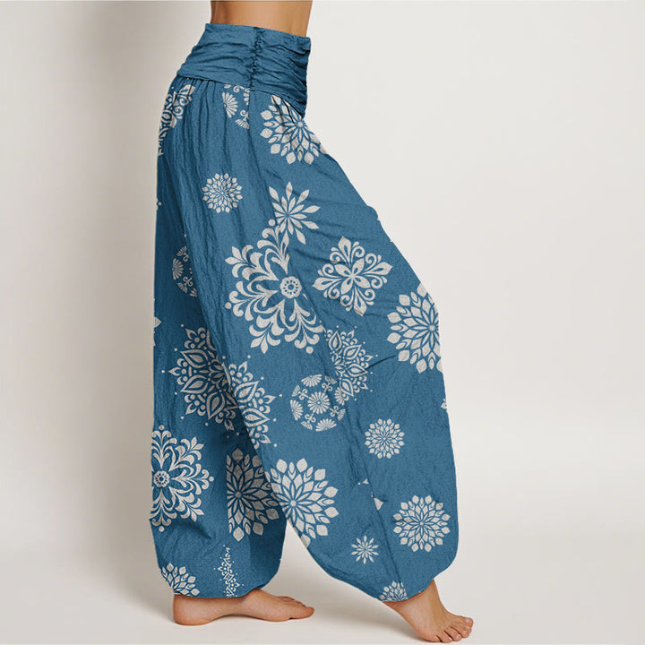 Lässige Haremshose mit Mandala-Muster für Damen mit elastischer Taille und Buddha Stones - image 8