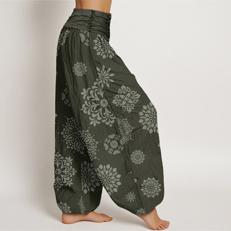 Lässige Haremshose mit Mandala-Muster für Damen mit elastischer Taille und Buddha Stones - image 10