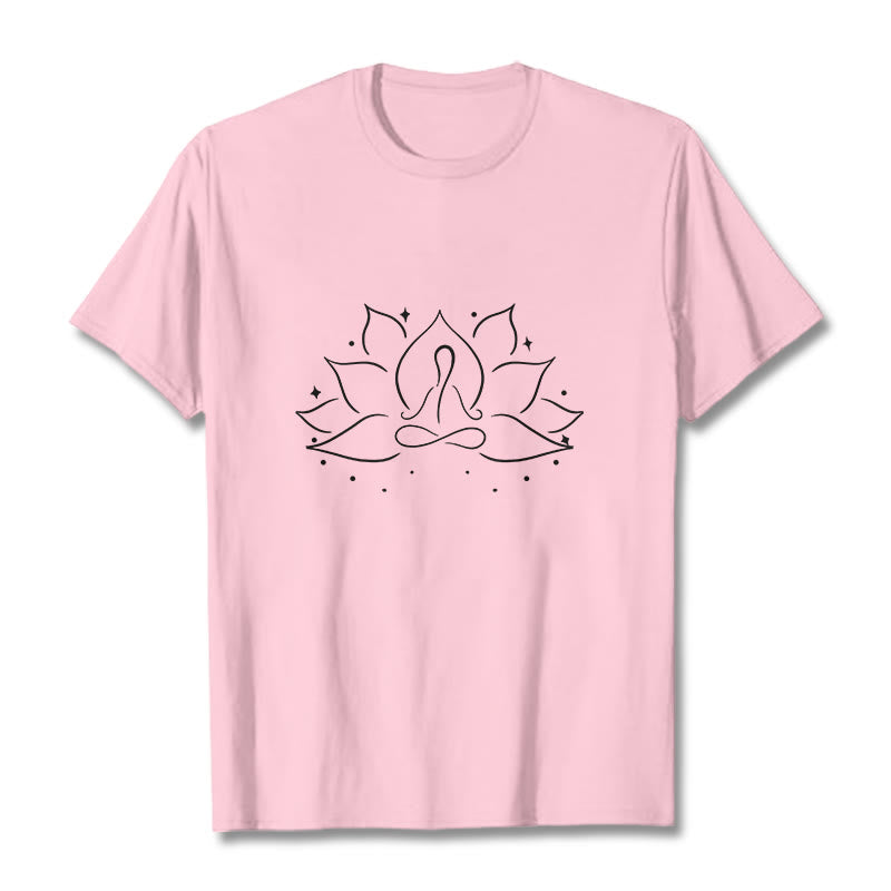 Buddha Stones ​​Lotus Blume Meditative Yoga Pose Design T T-shirt - Hellrosa - 2XL - image 12
