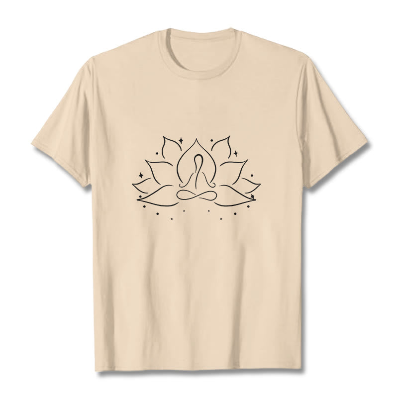 Buddha Stones ​​Lotus Blume Meditative Yoga Pose Design T T-shirt - Biskuit - 2XL - image 10
