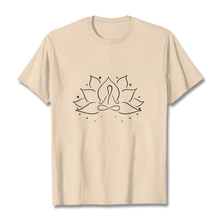 Buddha Stones ​​Lotus Blume Meditative Yoga Pose Design T T-shirt - Biskuit - 2XL - image 10