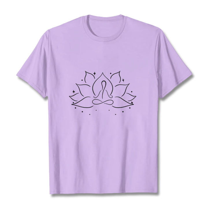 Buddha Stones ​​Lotus Blume Meditative Yoga Pose Design T T-shirt - Pflaume - 2XL - image 16