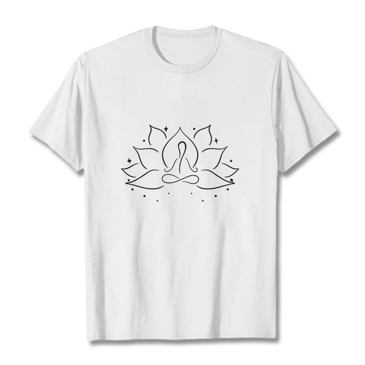 Buddha Stones ​​Lotus Blume Meditative Yoga Pose Design T T-shirt - Weiß - 2XL - image 7