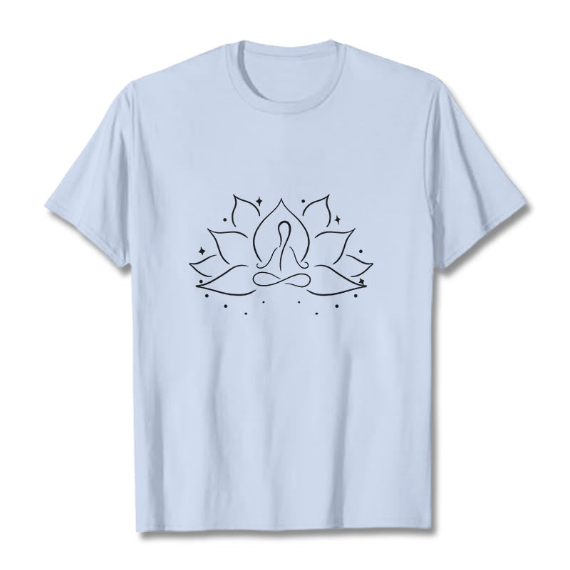 Buddha Stones ​​Lotus Blume Meditative Yoga Pose Design T T-shirt - Hellcyan - 2XL - image 18