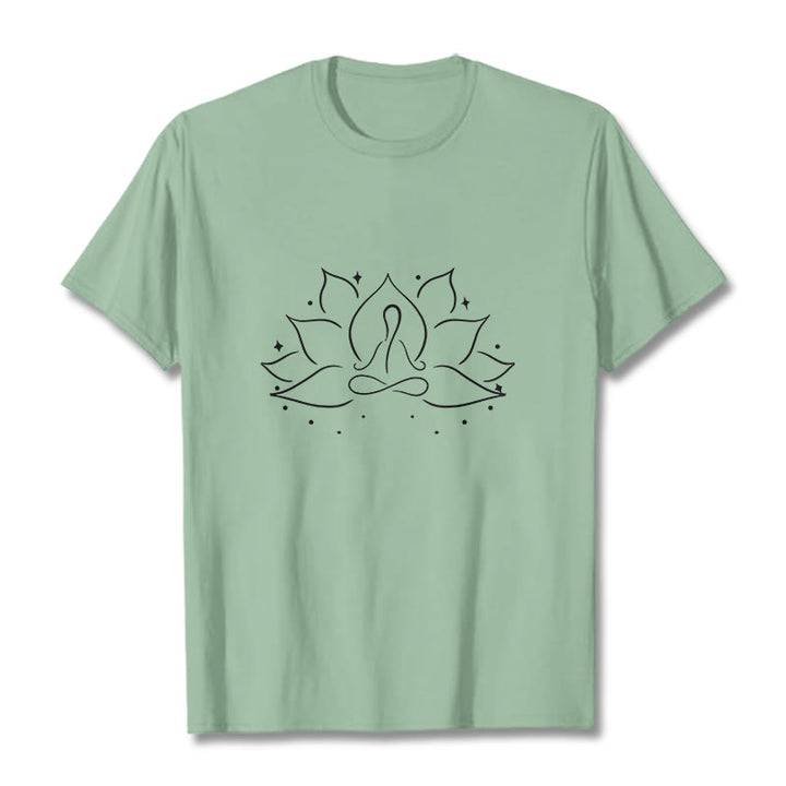 Buddha Stones ​​Lotus Blume Meditative Yoga Pose Design T T-shirt - Blassgrün - 2XL - image 15