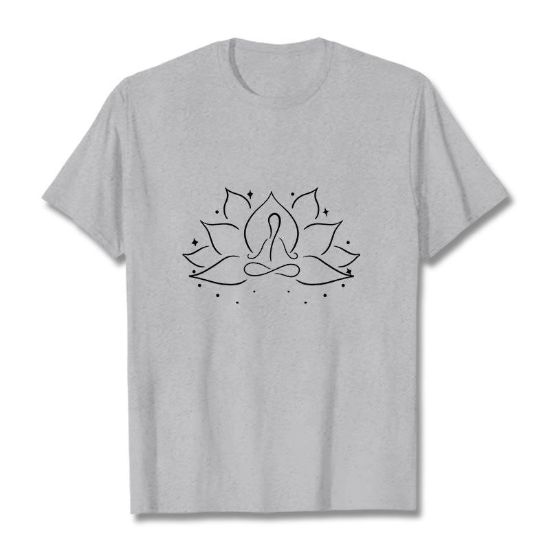 Buddha Stones ​​Lotus Blume Meditative Yoga Pose Design T T-shirt - Hellgrau - 2XL - image 20