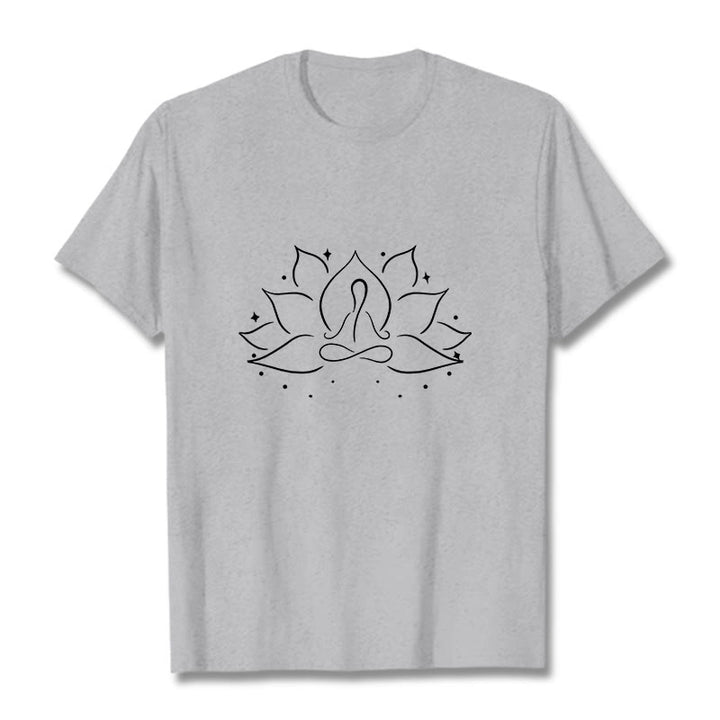 Buddha Stones ​​Lotus Blume Meditative Yoga Pose Design T T-shirt - Hellgrau - 2XL - image 20