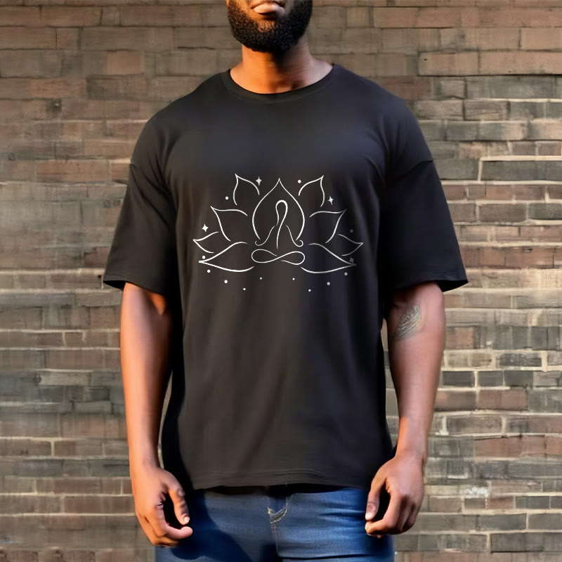 Buddha Stones ​​Lotus Blume Meditative Yoga Pose Design T T-shirt - image 5