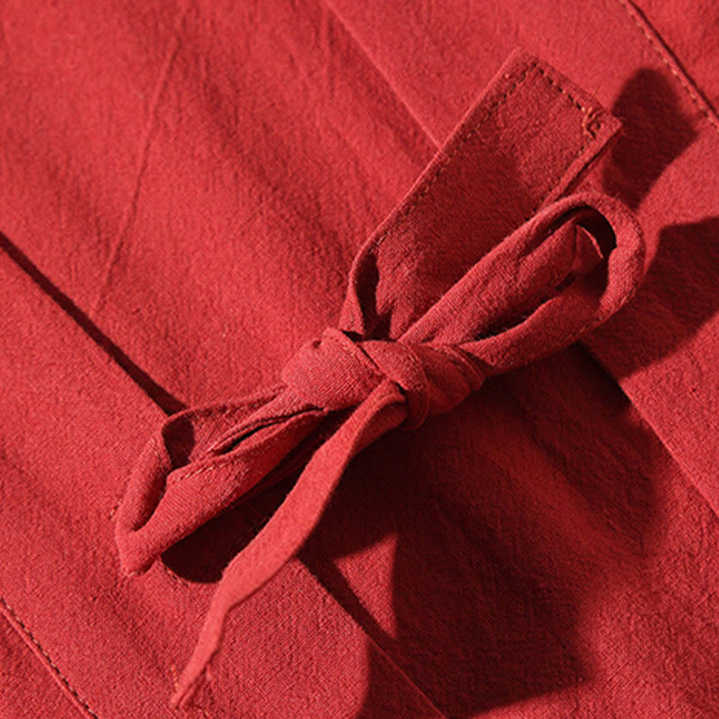 Buddha Stones -Stickerei, fliegende weiße Kraniche, Baumwolle, Leinen, offene Vorderseite, Herren-Kimono - image 7