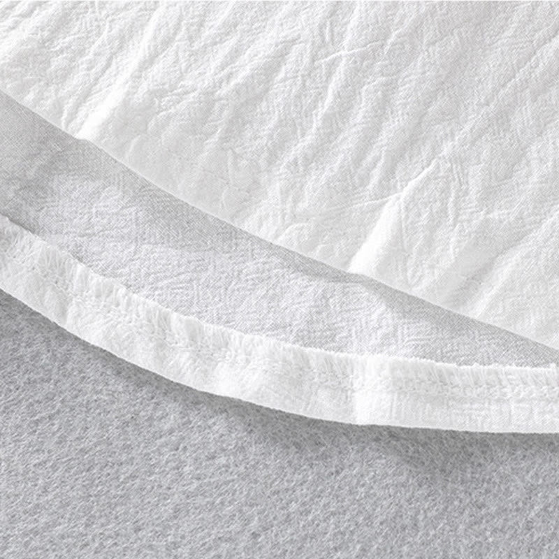 Buddha Stones Sommer Solide Herrenknöpfe Halbarm Baumwoll-Leinenhemd - image 14