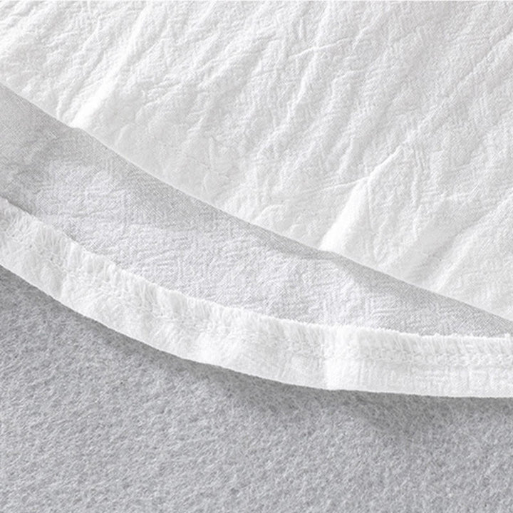 Buddha Stones Sommer Solide Herrenknöpfe Halbarm Baumwoll-Leinenhemd - image 14