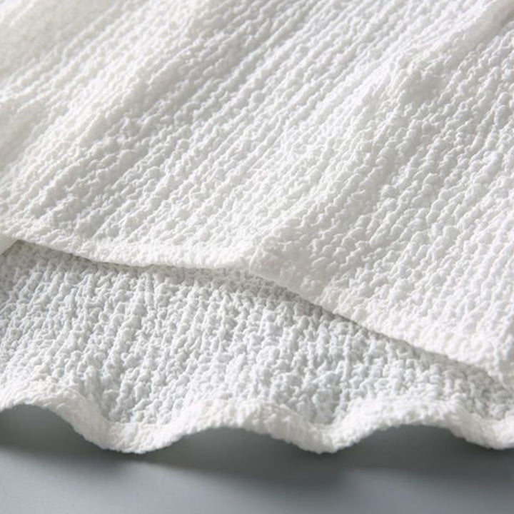 Buddha Stones 2-teiliges, einfarbiges, faltiges V-Ausschnitt-Kurzarm-T-Shirt-Hosen-Kleidungsset für Herren - image 15