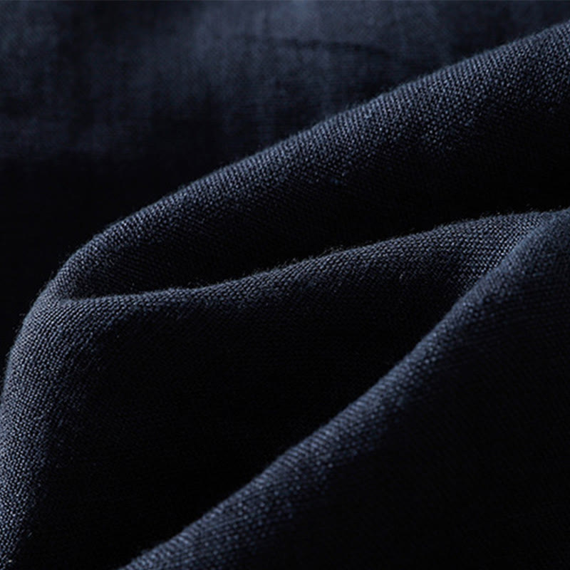 Buddha Stones Lässige, schlichte Damenhose mit Kordelzug und Taschen, Baumwolle, Länge 7–8 - image 8