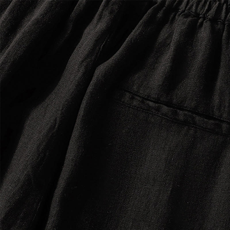 Buddha Stones Lässige, schlichte Damenhose mit Kordelzug und Taschen, Baumwolle, Länge 7–8 - image 18