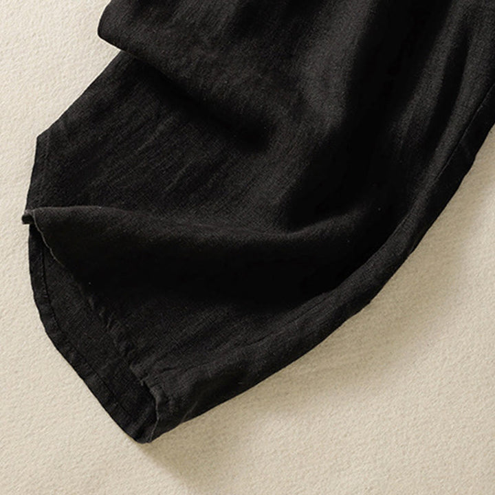 Buddha Stones Lässige, schlichte Damenhose mit Kordelzug und Taschen, Baumwolle, Länge 7–8 - image 19