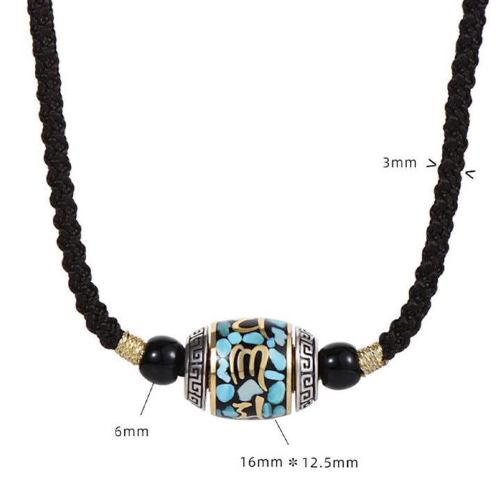 Buddha Stones ​​Tibet Om Mani Padme Hum Dzi Perle Muster Schutz Drehbare Halskette Anhänger - image 10