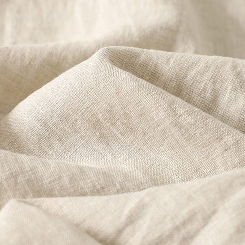 Buddha Stones Lässiges Retro-Kordelzug-Stickerei-Design Damen-Baumwollleinenhose 7-8 Länge mit Taschen - image 6