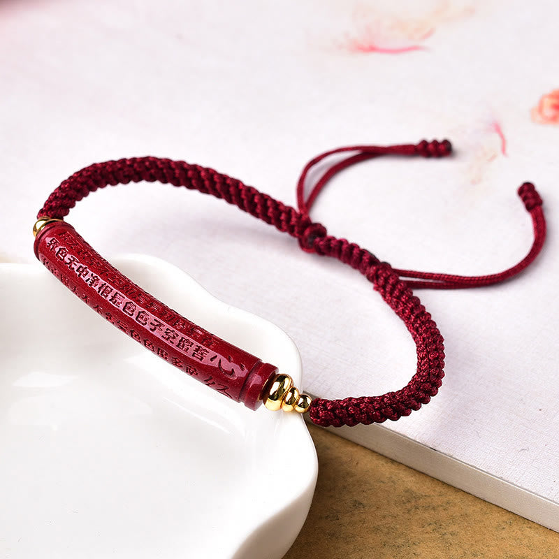 Buddha Stones, handgefertigt, Zinnober, Om Mani Padme Hum, Herz-Sutra, Segen, geflochtenes Armband - image 8