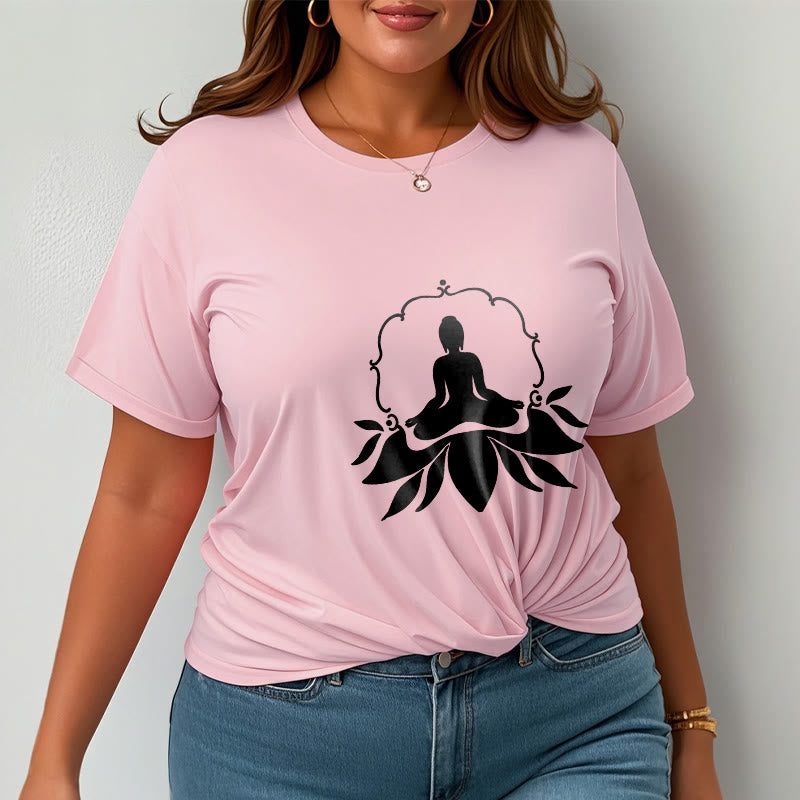 Buddha Stones ​​Meditierender Buddha Sitzend auf Gras T-Shirt - image 13