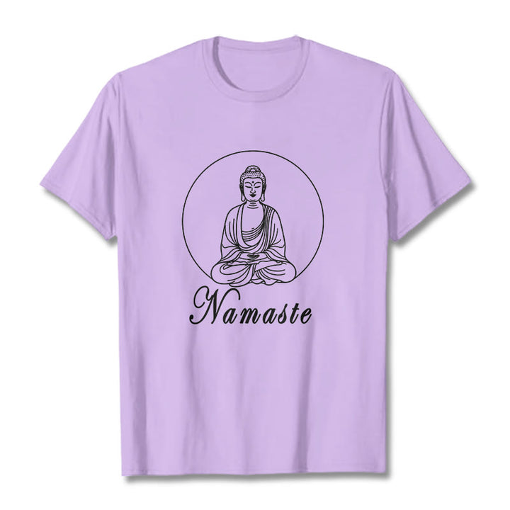 Buddha Stones NAMASTE Buddha Meditierendes T-Shirt - Pflaume - 2XL - image 16