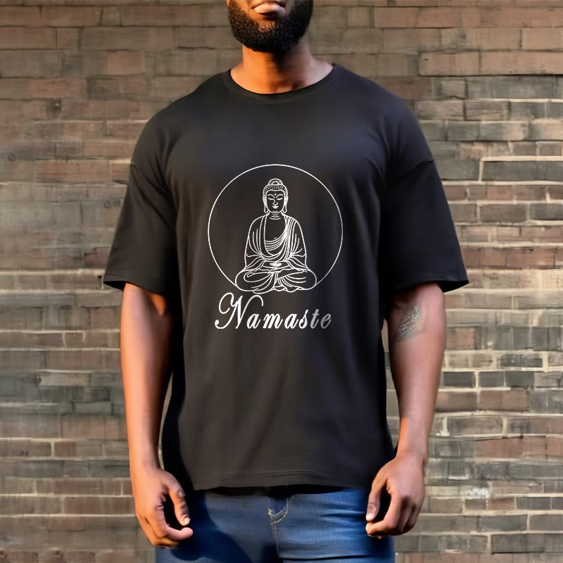 Buddha Stones NAMASTE Buddha Meditierendes T-Shirt - image 2