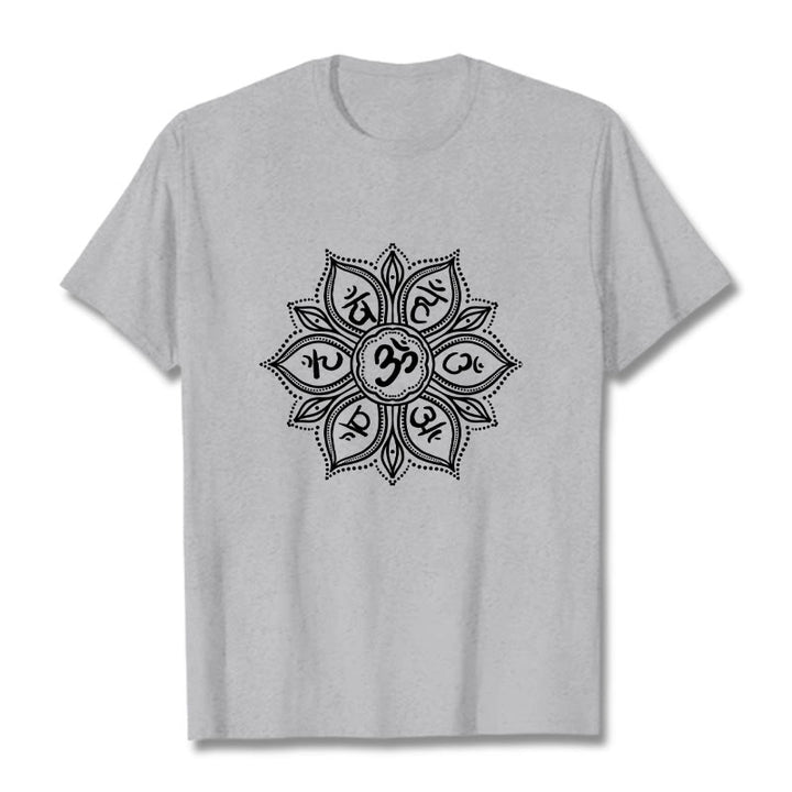 Buddha Stones Mandala Flower Om Mani Padme Hum Mantra T-Shirt - Hellgrau - 2XL - image 19