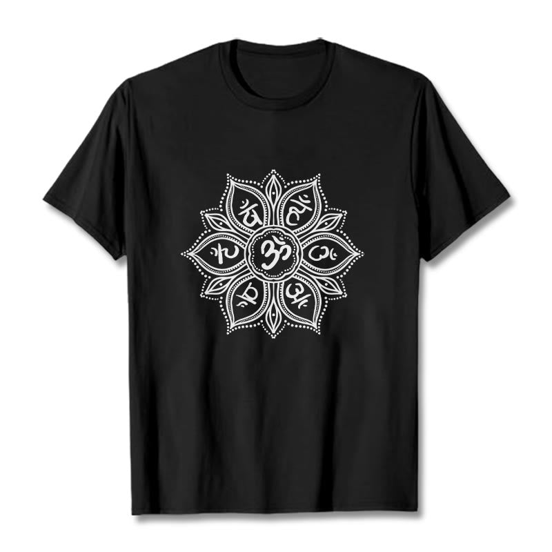 Buddha Stones Mandala Flower Om Mani Padme Hum Mantra T-Shirt - Schwarz - 2XL - image 3