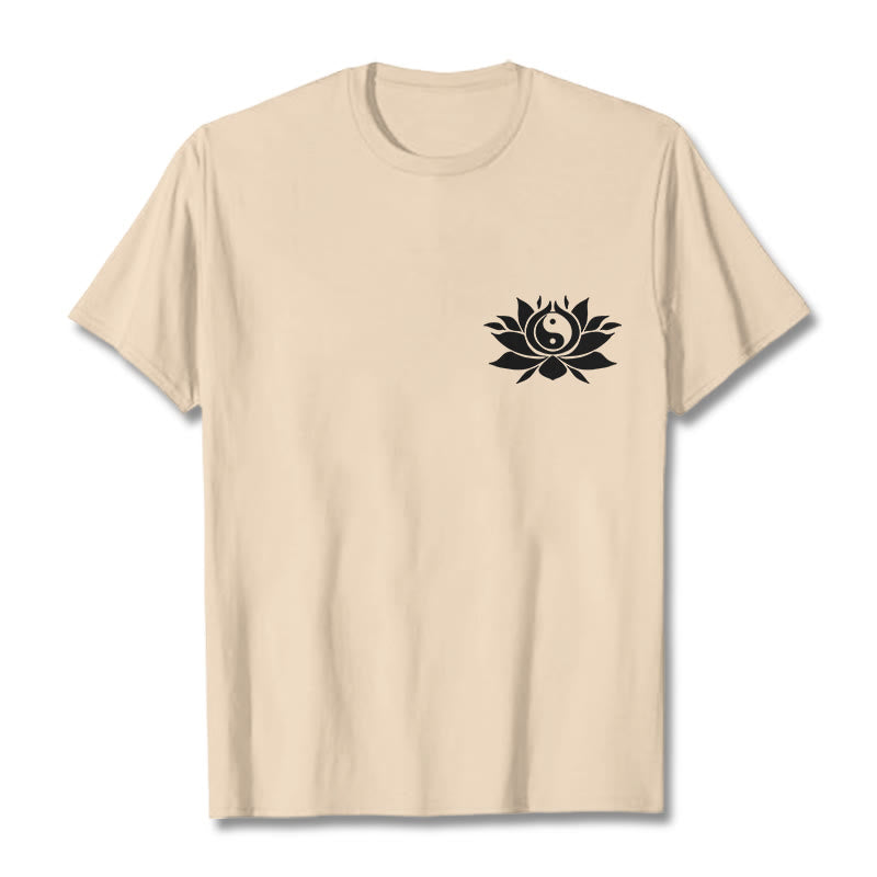 Buddha Stones ​​Yin Yang Lotus Blume Design T T-shirt - Biskuit - 2XL - image 12