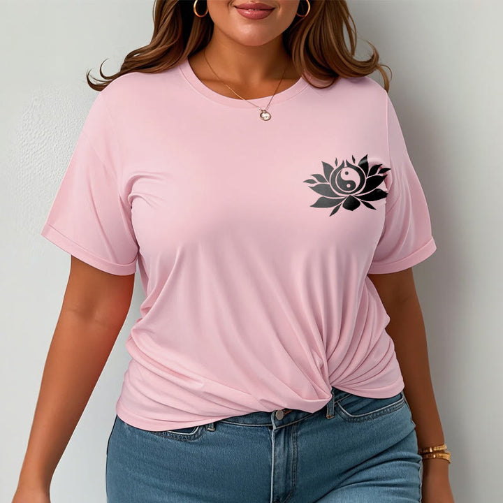 Buddha Stones ​​Yin Yang Lotus Blume Design T T-shirt - image 17