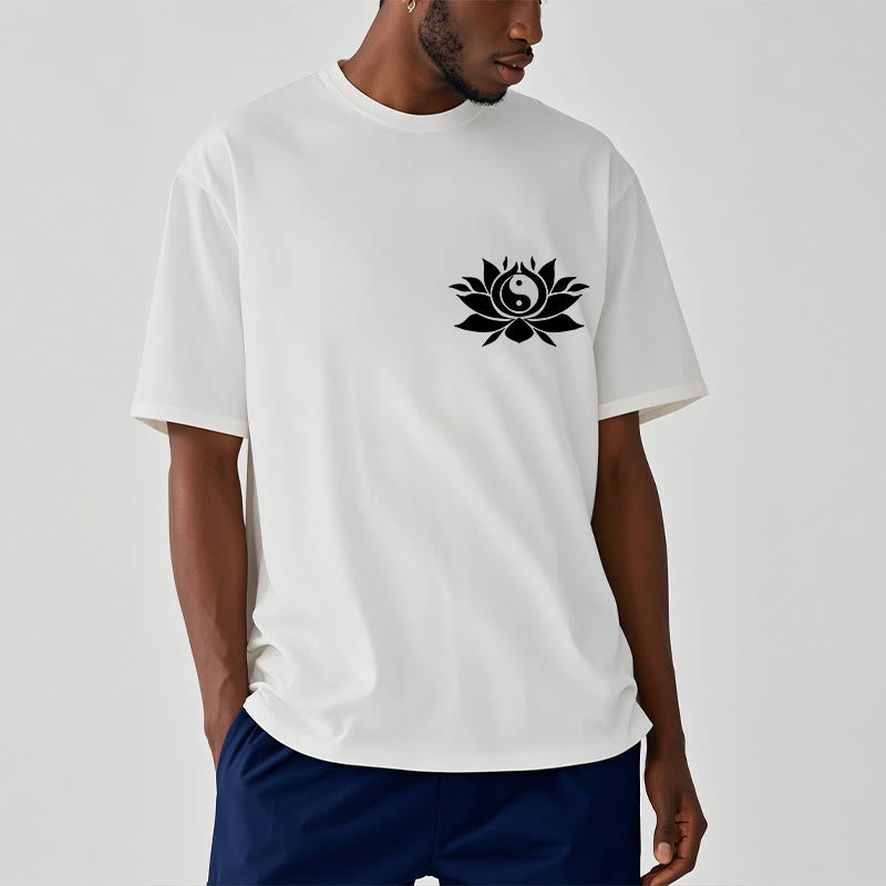 Buddha Stones ​​Yin Yang Lotus Blume Design T T-shirt - image 9