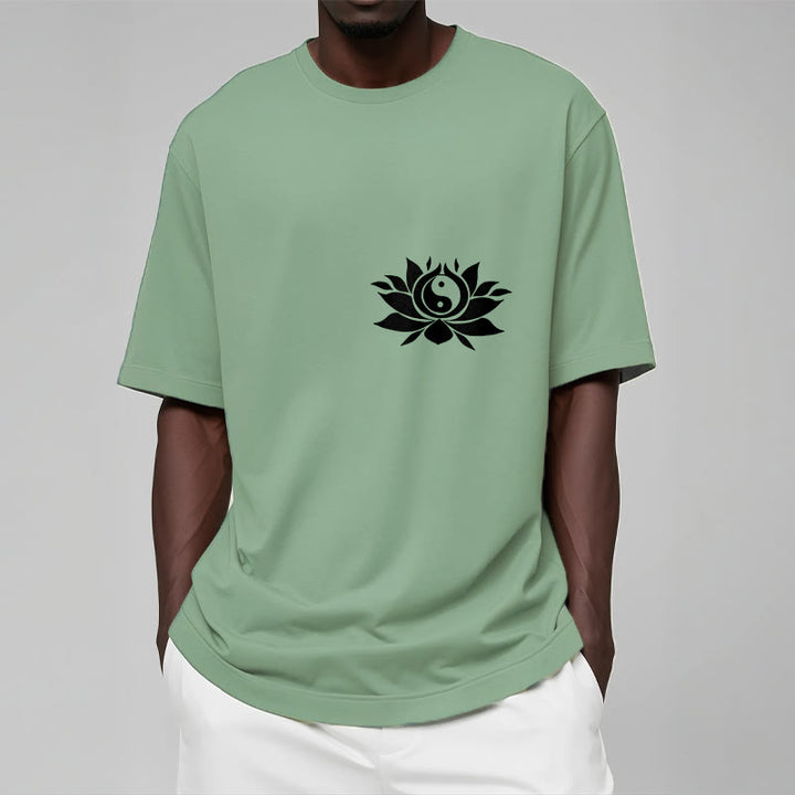 Buddha Stones ​​Yin Yang Lotus Blume Design T T-shirt - image 15