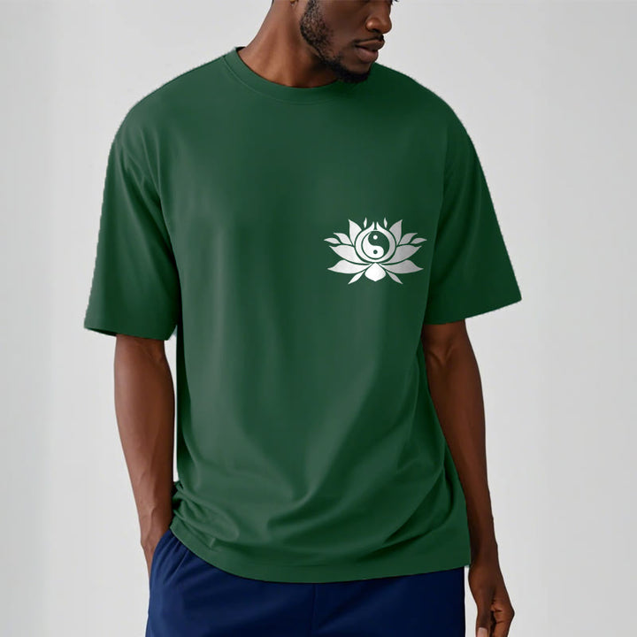 Buddha Stones ​​Yin Yang Lotus Blume Design T T-shirt - image 6