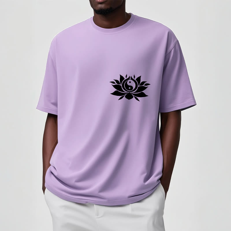 Buddha Stones ​​Yin Yang Lotus Blume Design T T-shirt - image 19