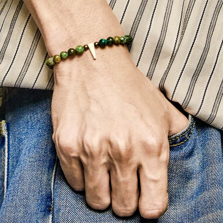 Buddha Stones Vintage Distressed Design Türkis Kupfer Balance Armband