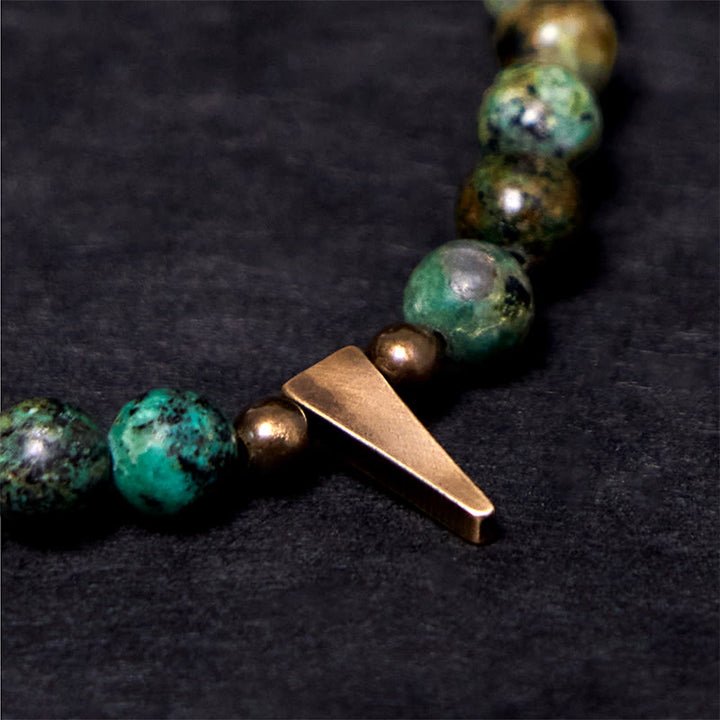 Buddha Stones Vintage Distressed Design Türkis Kupfer Balance Armband