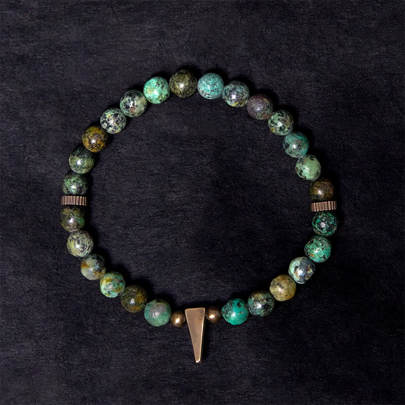 Buddha Stones Vintage Distressed Design Türkis Kupfer Balance Armband