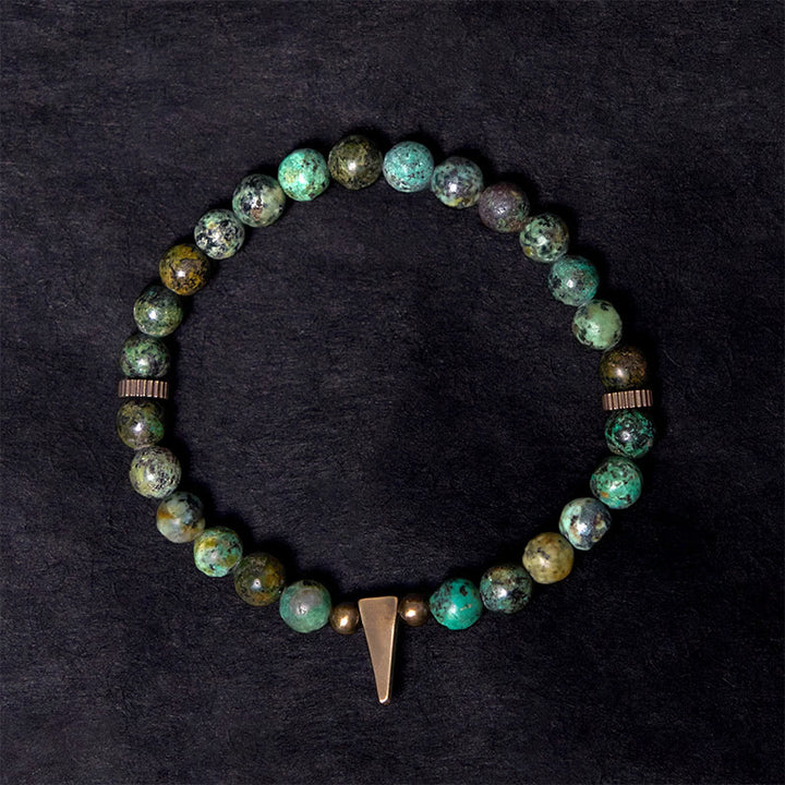 Buddha Stones Vintage Distressed Design Türkis Kupfer Balance Armband