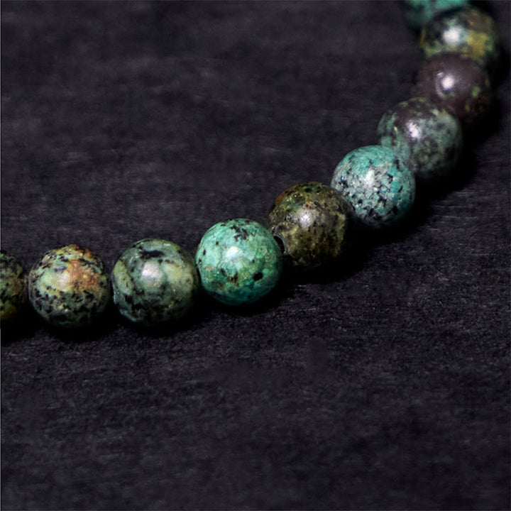 Buddha Stones Vintage Distressed Design Türkis Kupfer Balance Armband