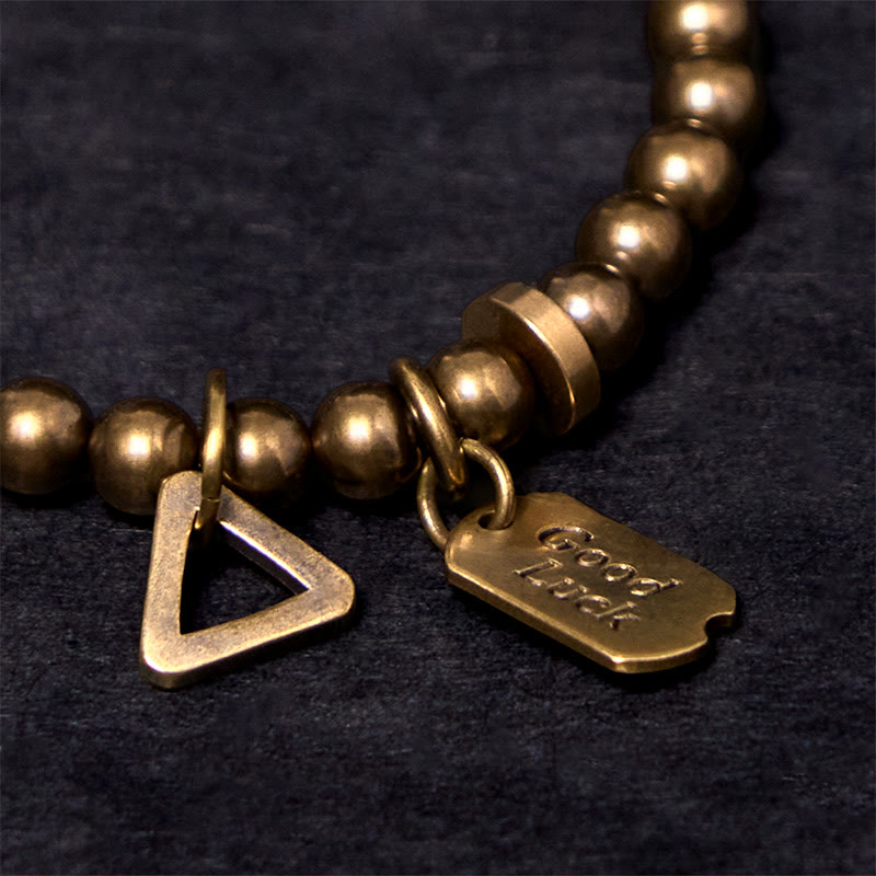 Buddha Stones Retro-Glücksarmband aus reinem Kupfer und Messing